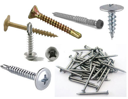 drywall screws nails